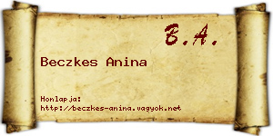 Beczkes Anina névjegykártya